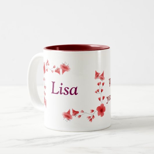 Lisa name Tasse - Custom Coffee Cup with An (Vorderseite Links)