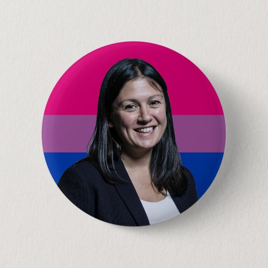 Lisa Nandy Bisexual Flag Abzeichen Button (Vorderseite)