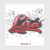 Lisa red Heart Graffiti Aufkleber Sticker (Blatt)
