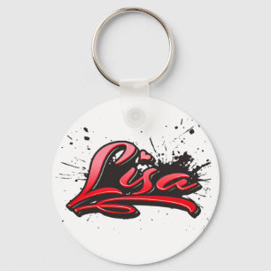 Lisa red Heart Graffiti Ō Schlüsselanhänger