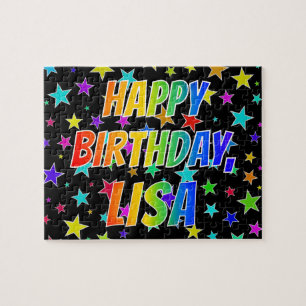 "LISA" Vorname, Spaß "GLÜCKLICHER GEBURTSTAG" Puzzle