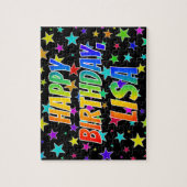 "LISA" Vorname, Spaß "GLÜCKLICHER GEBURTSTAG" Puzzle (Vertikal)