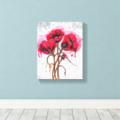 Lisas rote Poppies Leinwanddruck (Insitu (Holzboden))
