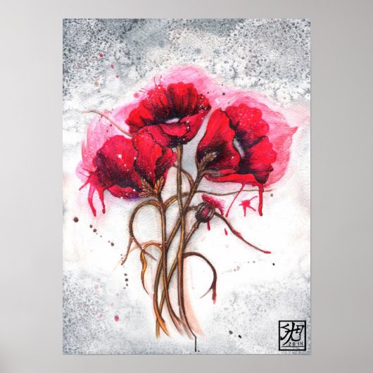 Lisas rote Poppies Poster (Vorne)