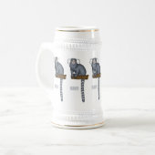 Lisbanaffe Cartoon-Illustration Bierglas (Vorderseite Links)