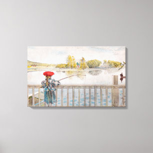 Lisbet angelt von Carl Larsson, Vintage Fine Art Leinwanddruck