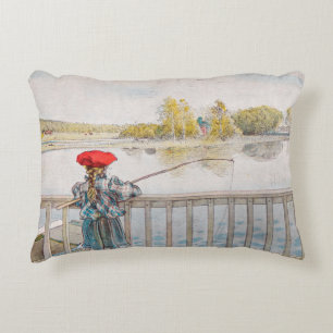 Lisbet Fischen von Carl Larsson, Vintage Fine Art Dekokissen