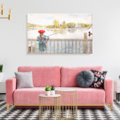 Lisbet Fischerei von Carl Larsson, Vintage Kunst Leinwanddruck (Insitu (Wohnzimmer))