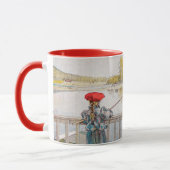 Lisbet Fischerei von Carl Larsson, Vintage Kunst Tasse (Links)