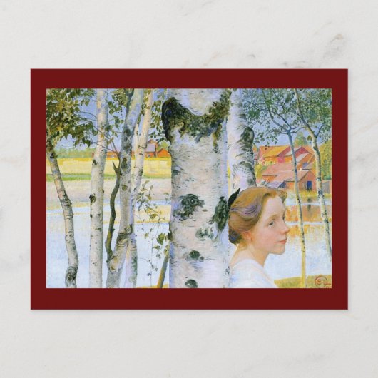 Lisbeth bei den Birch Trees Postkarte (Vorderseite)
