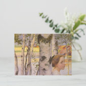 Lisbeth in der Birch Grove (Schönes junges Mädchen Karte (Stehend Vorderseite)