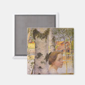Lisbeth in der Birch Grove (Schönes junges Mädchen Magnet (Vorderseite/Rückseite)
