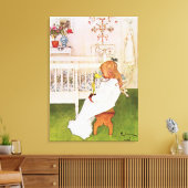 Lisbeth mit gelber Tulpe Leinwanddruck (Insitu (Wohnzimmer))