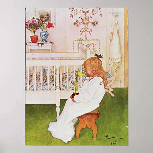 Lisbeth mit gelber Tulpe Poster (Vorne)