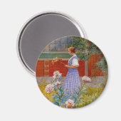 Lisbeth mit Peonies Magnet (Vorderseite/Rückseite)
