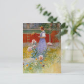 Lisbeth mit Peonies Postkarte (Stehend Vorderseite)
