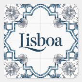 Lisboa Azulejo Tile Sticker – Blue Portuguese Cera (Vorderseite)