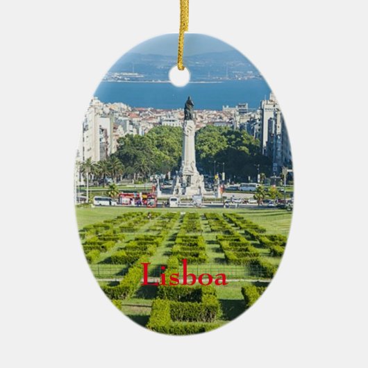 Lisboa* Marqûes Pombal Weihnachtsverzierung Keramik Ornament (Vorne)