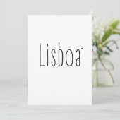 Lisboa - minimalistic typography card karte (Stehend Vorderseite)
