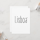 Lisboa - minimalistic typography card karte (Vorderseite/Rückseite Beispiel)