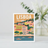 Lisboa Portugal Vintag Berühmter Reiseort Postkarte (Stehend Vorderseite)