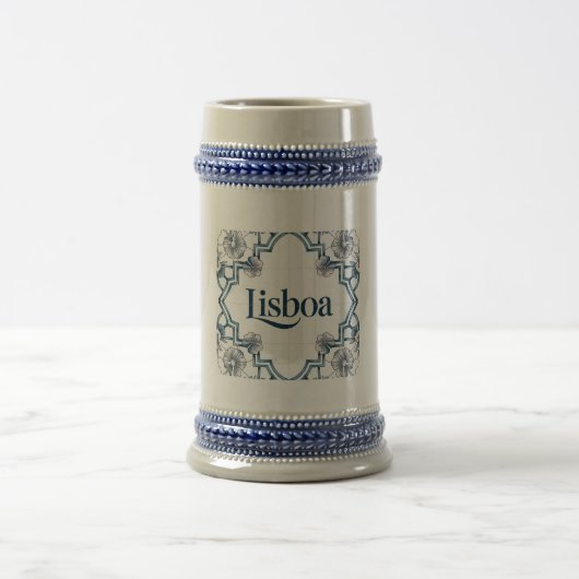 Lisboa Portuguese Azulejo Ceramic-Style Mug – Viva Bierglas (Mittel)