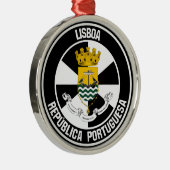 Lisboa Round Emblem Ornament Aus Metall (Rechts)
