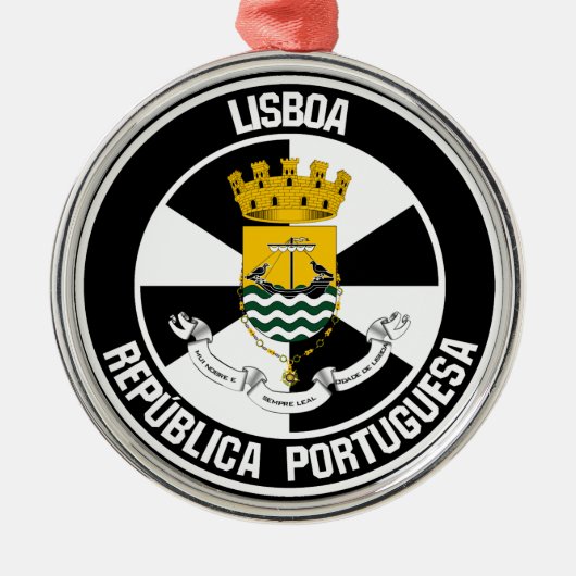 Lisboa Round Emblem Ornament Aus Metall (Vorne)