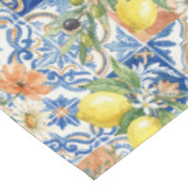 Lisbon Blue Lemon Tile Citrus Home Decor Tischdecke (Schrägansicht)