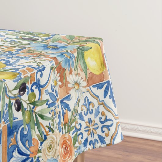Lisbon Blue Lemon Tile Citrus Home Decor Tischdecke (Beispiel)