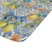 Lisbon Blue Lemon Tile Citrus Kitchen Decor Schneidebrett (Ecke)
