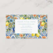 Lisbon Elegant Mediterranean Lemon Tile Pattern Visitenkarte (Rückseite)