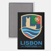 Lisbon Portugal Europe Magnet (Vorderseite/Rückseite)