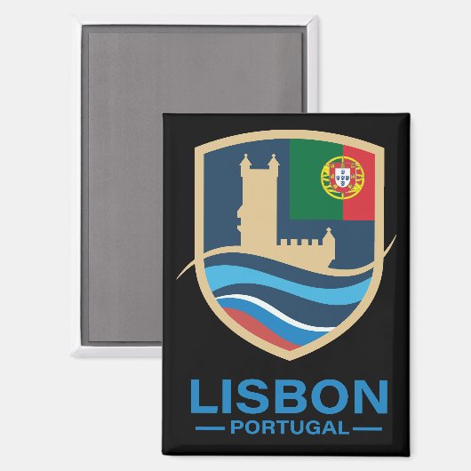 Lisbon Portugal Europe Magnet (Vorderseite/Rückseite)