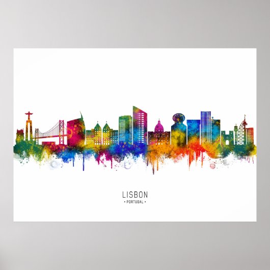 Lisbon Portugal Skyline Poster (Vorne)