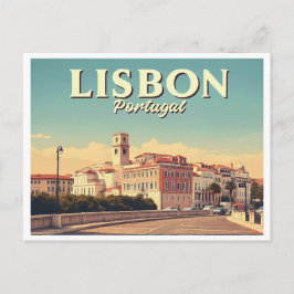 LISBON PORTUGAL VINTAG POSTKARTE