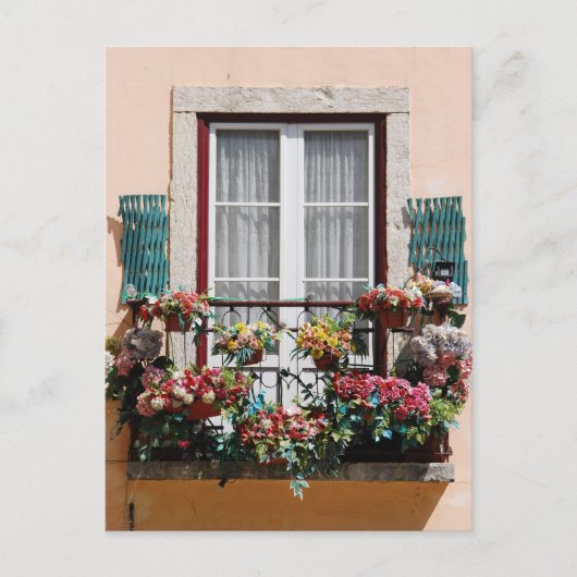 Lisbon´s Fensterbalkon Postkarte (Vorderseite)
