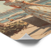 Lisbon vintage 50s poster (Ecke)