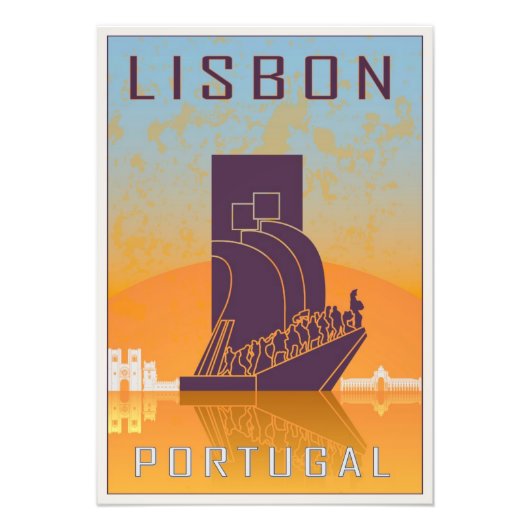 Lisbon vintage Plakat Fotodruck (Vorne)