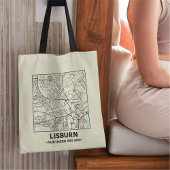 Lisburn, Northern Ireland City Map Tote Bag Tragetasche