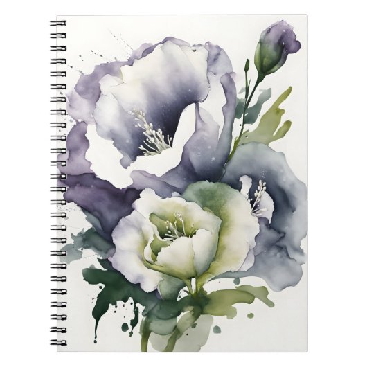 Lisianthus - Aquarellblumen Notizblock (Vorderseite)