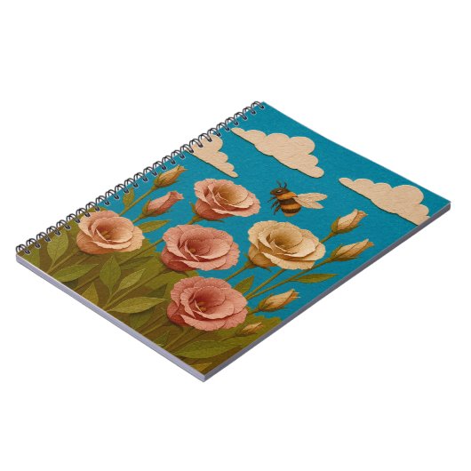 Lisianthus-Garten mit Hummeln Notizblock (Linke Seite)