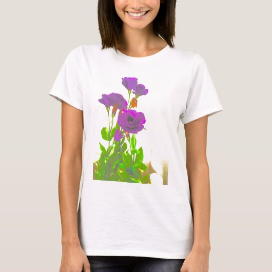 Lisianthus Purple Flowers T-Shirt (Vorderseite)