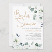 Lisianthus succulent Ivory Botany Brautparty Einladung (Vorderseite)