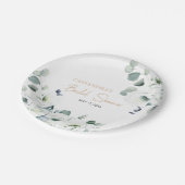 Lisianthus succulent Ivory Botany Brautparty Pappteller (Schrägansicht)