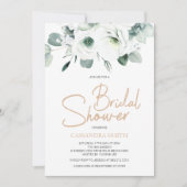 Lisianthus sukkulentes Elfenbeinflorales Brautpart Einladung (Vorderseite)