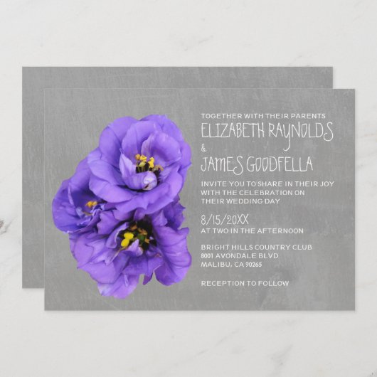 Lisianthus Wedding Einladungen (Vorne/Hinten)