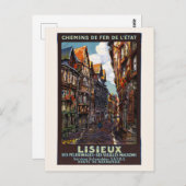 Lisieux France Vintage Poster 1930 Postkarte (Vorne/Hinten)