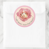 Lisieux-Therese mit Kruzifix/Rose-Aufkleber Runder Aufkleber (Tasche)