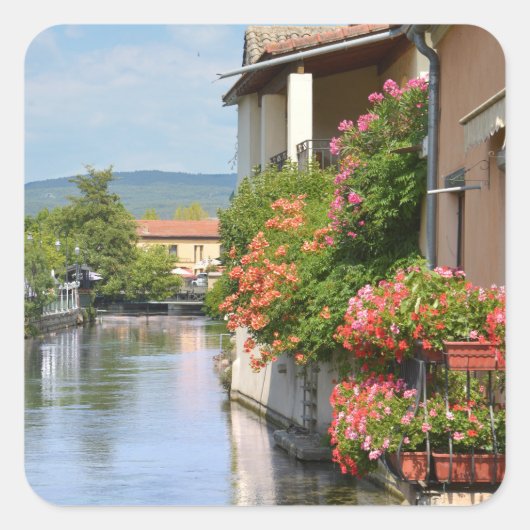 L'Isle sur la Sorgue in Frankreich Quadratischer Aufkleber (Vorderseite)